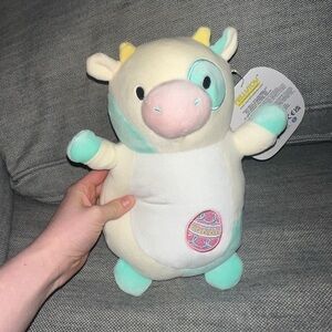 Squishmallow hug me cow 12” new with tag Easter cow Cute Pastel Plush Toy